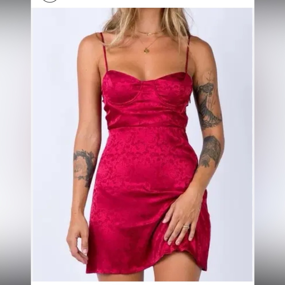 Princess Polly Maroon Floral Mini Dress